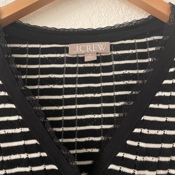 JCREW V Neck Striped Cardigan, Medium Size - Picture 3 of 5